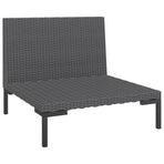 7 Piece Garden Lounge Set with Cushions Poly Rattan Dark Grey