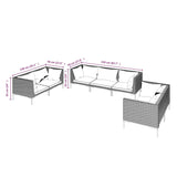 7 Piece Garden Lounge Set with Cushions Poly Rattan Dark Grey - Extra Image
