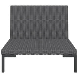 8 Piece Garden Lounge Set with Cushions Poly Rattan Dark Grey - Close-Up Angle