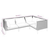 4 Piece Garden Lounge Set with Cushions Poly Rattan Dark Grey - Close-Up Angle