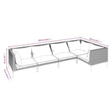 5 Piece Garden Lounge Set with Cushions Poly Rattan Dark Grey