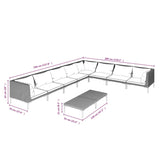 9 Piece Garden Lounge Set with Cushions Poly Rattan Dark Grey - Extra Image