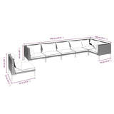 7 Piece Garden Lounge Set with Cushions Poly Rattan Dark Grey