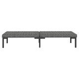 9 Piece Garden Lounge Set with Cushions Poly Rattan Dark Grey - Low Angle