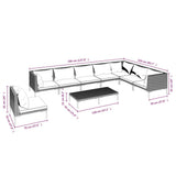 9 Piece Garden Lounge Set with Cushions Poly Rattan Dark Grey