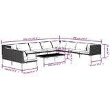 11 Piece Garden Lounge Set with Cushions Poly Rattan Dark Grey - Extra Image
