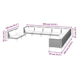 11 Piece Garden Lounge Set with Cushions Poly Rattan Dark Grey - Close-Up Angle