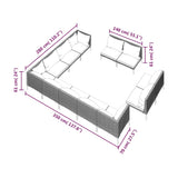 12 Piece Garden Lounge Set with Cushions Poly Rattan Dark Grey
