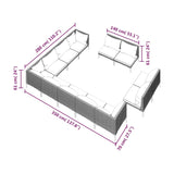 12 Piece Garden Lounge Set with Cushions Poly Rattan Dark Grey - Close-Up Angle