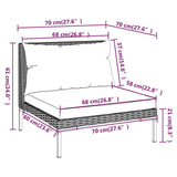 12 Piece Garden Lounge Set with Cushions Poly Rattan Dark Grey - Low Angle