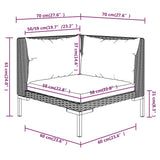 12 Piece Garden Lounge Set with Cushions Poly Rattan Dark Grey - Extra Image