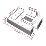 13 Piece Garden Lounge Set with Cushions Poly Rattan Dark Grey - Extra Image
