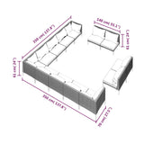 13 Piece Garden Lounge Set with Cushions Poly Rattan Dark Grey - Close-Up Angle