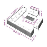 14 Piece Garden Lounge Set with Cushions Poly Rattan Dark Grey - Extra Image