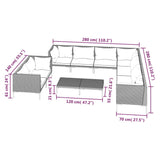 10 Piece Garden Lounge Set with Cushions Poly Rattan Dark Grey - Extra Image