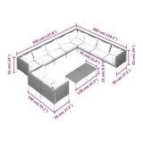 11 Piece Garden Lounge Set with Cushions Poly Rattan Dark Grey - Extra Image