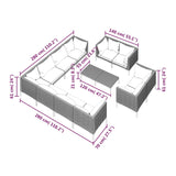 12 Piece Garden Lounge Set with Cushions Poly Rattan Dark Grey - Extra Image