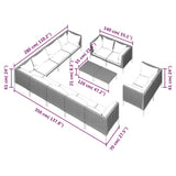 13 Piece Garden Lounge Set with Cushions Poly Rattan Dark Grey