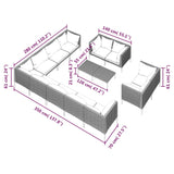 13 Piece Garden Lounge Set with Cushions Poly Rattan Dark Grey - Extra Image