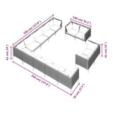 13 Piece Garden Lounge Set with Cushions Poly Rattan Dark Grey