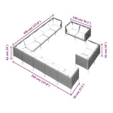 13 Piece Garden Lounge Set with Cushions Poly Rattan Dark Grey - Close-Up Angle