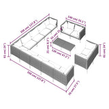 14 Piece Garden Lounge Set with Cushions Poly Rattan Dark Grey