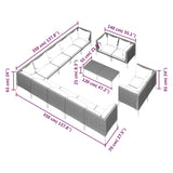 14 Piece Garden Lounge Set with Cushions Poly Rattan Dark Grey - Extra Image