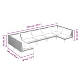 7 Piece Garden Lounge Set with Cushions Poly Rattan Dark Grey - Close-Up Angle