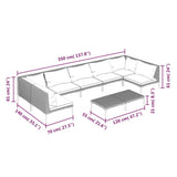 8 Piece Garden Lounge Set with Cushions Poly Rattan Dark Grey - Extra Image