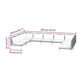 9 Piece Garden Lounge Set with Cushions Poly Rattan Dark Grey