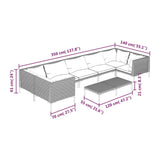 8 Piece Garden Lounge Set with Cushions Poly Rattan Dark Grey