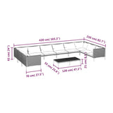 11 Piece Garden Lounge Set with Cushions Poly Rattan Dark Grey - Extra Image