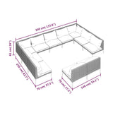 11 Piece Garden Lounge Set with Cushions Poly Rattan Dark Grey