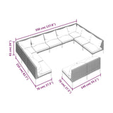11 Piece Garden Lounge Set with Cushions Poly Rattan Dark Grey - Close-Up Angle