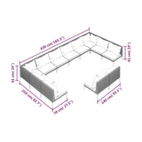 12 Piece Garden Lounge Set with Cushions Poly Rattan Dark Grey - Close-Up Angle
