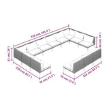 13 Piece Garden Lounge Set with Cushions Poly Rattan Dark Grey