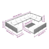 14 Piece Garden Lounge Set with Cushions Poly Rattan Dark Grey - Extra Image