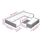14 Piece Garden Lounge Set with Cushions Poly Rattan Dark Grey - Extra Image