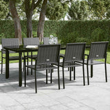 Garden Dining Table Black 200x100x74 cm Steel and Glass - Side View