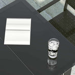 Garden Dining Table Black 200x100x74 cm Steel and Glass