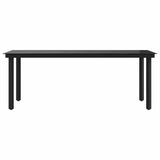 Garden Dining Table Black 200x100x74 cm Steel and Glass - 45-Degree Angle