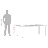 Garden Dining Table Black 200x100x74 cm Steel and Glass - Extra Image