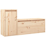 2 Piece TV Cabinet Set Solid Wood Pine