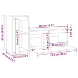 2 Piece TV Cabinet Set Solid Wood Pine