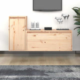 2 Piece TV Cabinet Set Solid Wood Pine