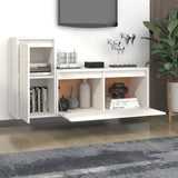 TV Cabinets 2 pcs White Solid Wood Pine