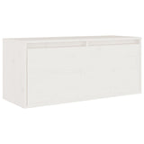 TV Cabinets 2 pcs White Solid Wood Pine - 45-Degree Angle