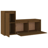 2 Piece TV Cabinet Set Honey Brown Solid Wood Pine - Top-Down View