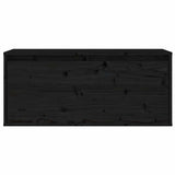 2 Piece TV Cabinet Set Black Solid Wood Pine