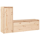 2 Piece TV Cabinet Set Solid Wood Pine - Front View